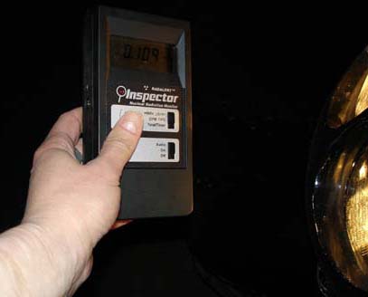 Reading Roentgens with hand-held Geiger counter...