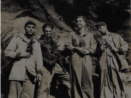 Bill (left) with Group, Adak. 1943.