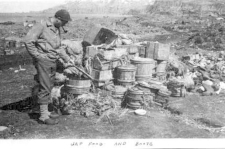 Captured Japanese food and boots.  [John Keller]