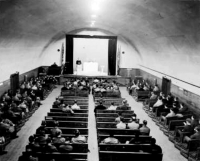 Brodie teaching a religious study class on Attu.