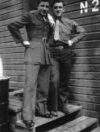 Taken on Attu around July of 1946. Kober Seippel on the left, Rene (me) on the right.  [Rene Thibault]