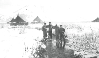 Attu, Oct.  1943. Mack Collings and buddies. [Mack Collings]