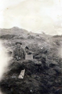 Spending time in a fox hole, carved out of the muskeg!  [Ed Nielsen]