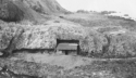 This was a Japanese command hut, or what was left of it, in 1945.  [Elbert McBride]