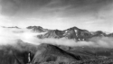 Mountain landscape view of Attu, 1945.  [Elbert McBride]