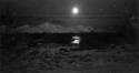 Midnight, looking towards the NAS from Casco Cove. Attu, 1945.  [Elbert McBride]