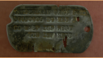 Gary Vanderlaan's U. S. Army Dog Tag, Attu, 2008. [Robert Coyle]