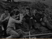 Red Cross representative on Holtz Bay, Attu, 1945. [George Villasenor]