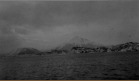 Attu, Oct 1943. Entering Massacre Bay. [Mack Collings]