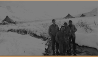 Attu, Oct. 1943. Mack Collings and buddies. [Mack Collings]