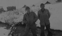 Attu, 1943. Mack Collings and a buddy. [Mack Collings]