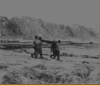 Hiking across the muskeg. Attu, May 1943.  [George Villasenor]