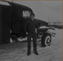 Al standing in front a radar parts vehicle.  [Al Gloeckler]