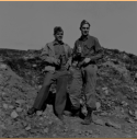 On the left, Keith from my neighborhood in Toledo. He was coastal artillery. Al on the right. (same people as in #38)  [Al Gloeckler]