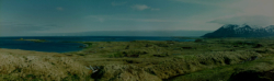 1995 Attu; View of WWII-era Marine Area, looking south towards Massacre Bay in direction of Casco or Temnac Bay.  [Jim Flynn]