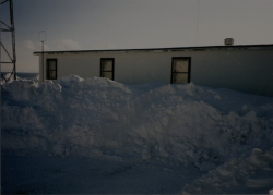 Aftermath of an Attu snow storm, viewing the main building.  [Kevin Mackey]