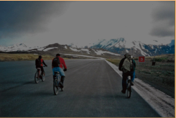 Biking on the runway!  [Russ Marvin]