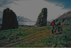 On the trail to Alexai Point. Massacre Bay is in the background.  [Russ Marvin]