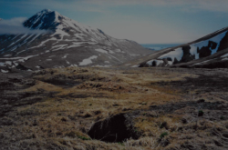 View of Sarana Nose from Engineer Hill. Note the old bunker in the foreground.