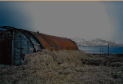 The old Marine Brig. This is the last remaining Quonset hut on Attu.