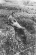 Inspecting Japanese hidden gun emplacements.  [Ed Nielsen]