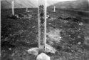 Translation reads: "The Grave of Late Army Lance Corporal Yamamoto Toyoyuki." (Our thanks to Dr. Kaji for this translation). This site also no longer exists on Attu.  [Bill Greene]