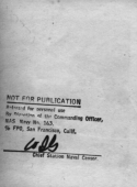 The reverse side of photo #84 shows the Navy censorship stamp of approval...this photo was OK to send home.  [Bill Greene]