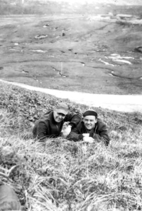 Nissing and Unk on Attu. [Robert Brodie]