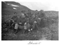 Attu. Stewart, front row right. Others unk. [Robert Brodie]