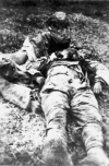 Remains of two Japanese soldiers, Attu, May-June 1943.  [Sam Shout]