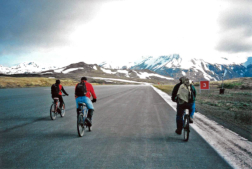 Biking on the runway!  [Russ Marvin]