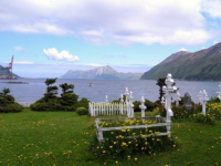 Looking over the bay from the Church of the Holy Ascension’s yard.  [Russ Marvin]