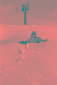 C.O. Lt. Grabowski After March 1946 Snowstorm. [Robert Koppen]