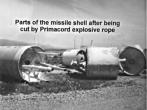 Parts Of Missile Shell After Primacord Cutting