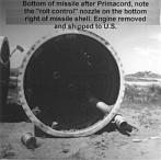 Missile's Bottom After Being Severed with Primacord