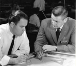 Ed May (Left), Dept. Manager (R), 4/14/1959.  [CCMD, Ed May]