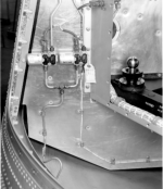 [69866: 12/7/1959]  Looing into quadrant where the SD-90 was mounted. Can see the cover. SD-90 is the inertial guidance stabilization platform. [CCMD, Ed May]