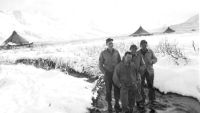 Attu, Oct. 1943. Mack Collings and buddies. [Mack Collings]