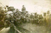 Aviation Ordnance Dept. and all our "gear" on our way to Shemya. That's me, (Black hair) top center, in front of boxes. 1945-1946.  {Tony Suarez]