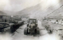 Dozers and supplies stockpiled on Attu.  [Ed Nielsen]