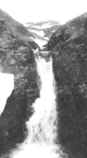 An Attu mountain waterfall.  [Elbert McBride]