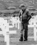This is the person seen in the background of picture #13 visiting the graves at Little Falls Cemetery, Attu, AK, 1945.  [Elbert McBride]