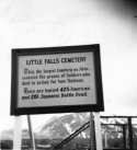 A sign located near Little Falls Cemetery on Attu detailing the casualties inflicted during the capture of Attu.  [Elbert McBride]