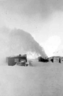 Snow plow at work. Attu, 1945.  [Elbert McBride]