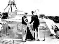 General Johnson (L) and CWO Wilbur Green, skipper of the P-510 in Adak, AK.  [Wilbur Green]