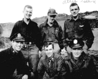 Here's a group of fly boys getting their moral boosted by visiting our boats, and knowing that we were there should they ever need our service.  [Wilbur Green]