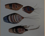 Miniature Aleut Hunting Hats From Kayak Models