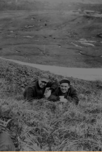 Nissing and Unk on Attu. [Robert Brodie]