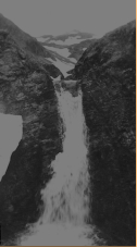 An Attu mountain waterfall.  [Elbert McBride]
