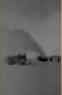 Snow plow at work. Attu, 1945.  [Elbert McBride]